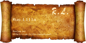 Rus Lilla névjegykártya